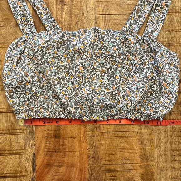 Abercrombie & Fitch Fruit Print Crop Top Small Milkmaid Cottagecore Linen Blend - Picture 8 of 9
